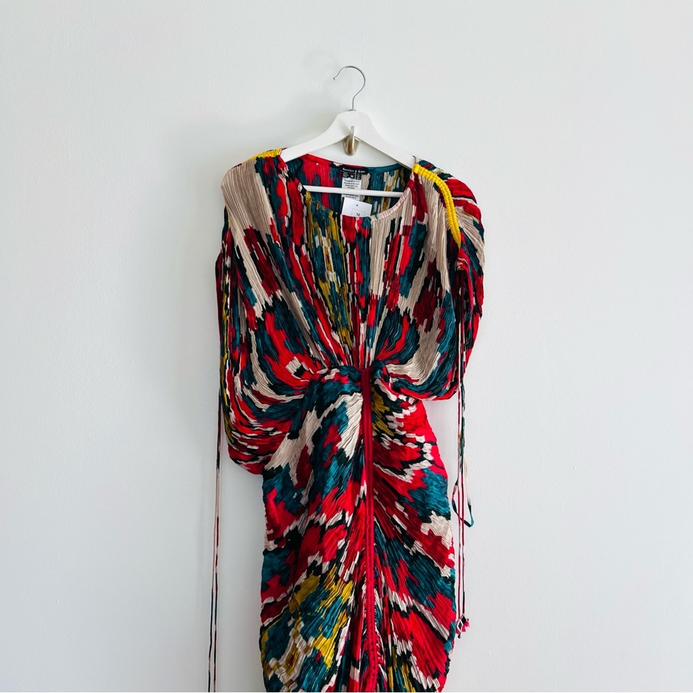 Saaksha & Kinni SK Kaftan Dress Boho Floral Midi Kaftan Resort Luxury Size M NWT - Picture 3 of 8